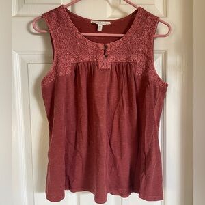 Lucky Brand Red Sleeveless Blouse